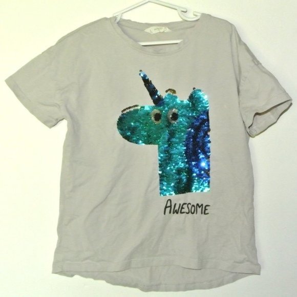 Mango Kids Unicorn Sequin Flip‎ Awesome T-Shirt - Picture 3 of 5